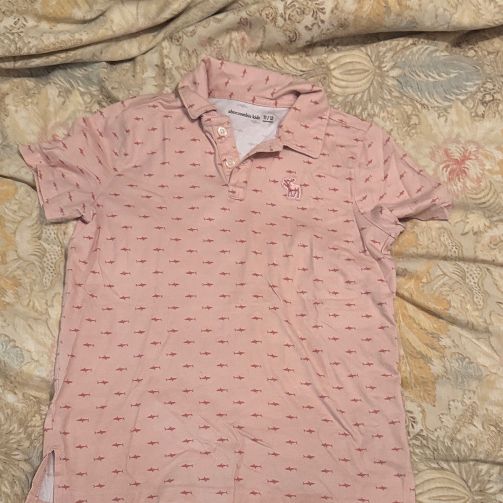 Abercrombie Kids Light Pink Polo with Embroidered Logo